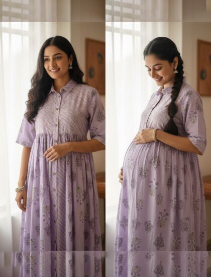 Floral Cotton Maternity Dress